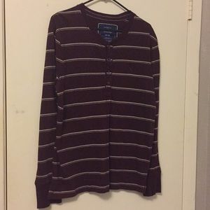 Long sleeve striped Henley